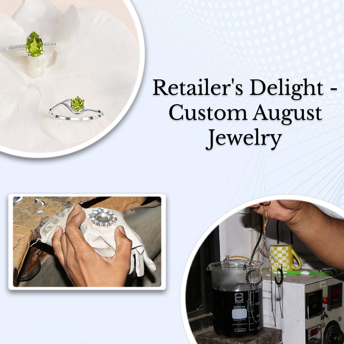 Custom August Birthstone Jewelry for Jewelry Retailers