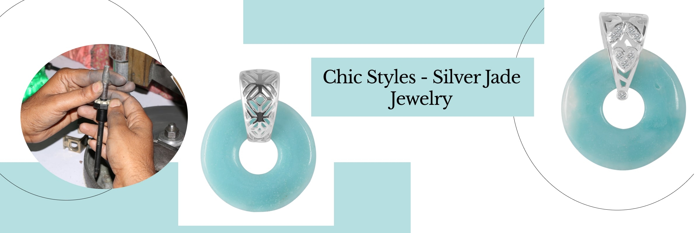 Sterling Silver and Plain Silver Jade Jewelry