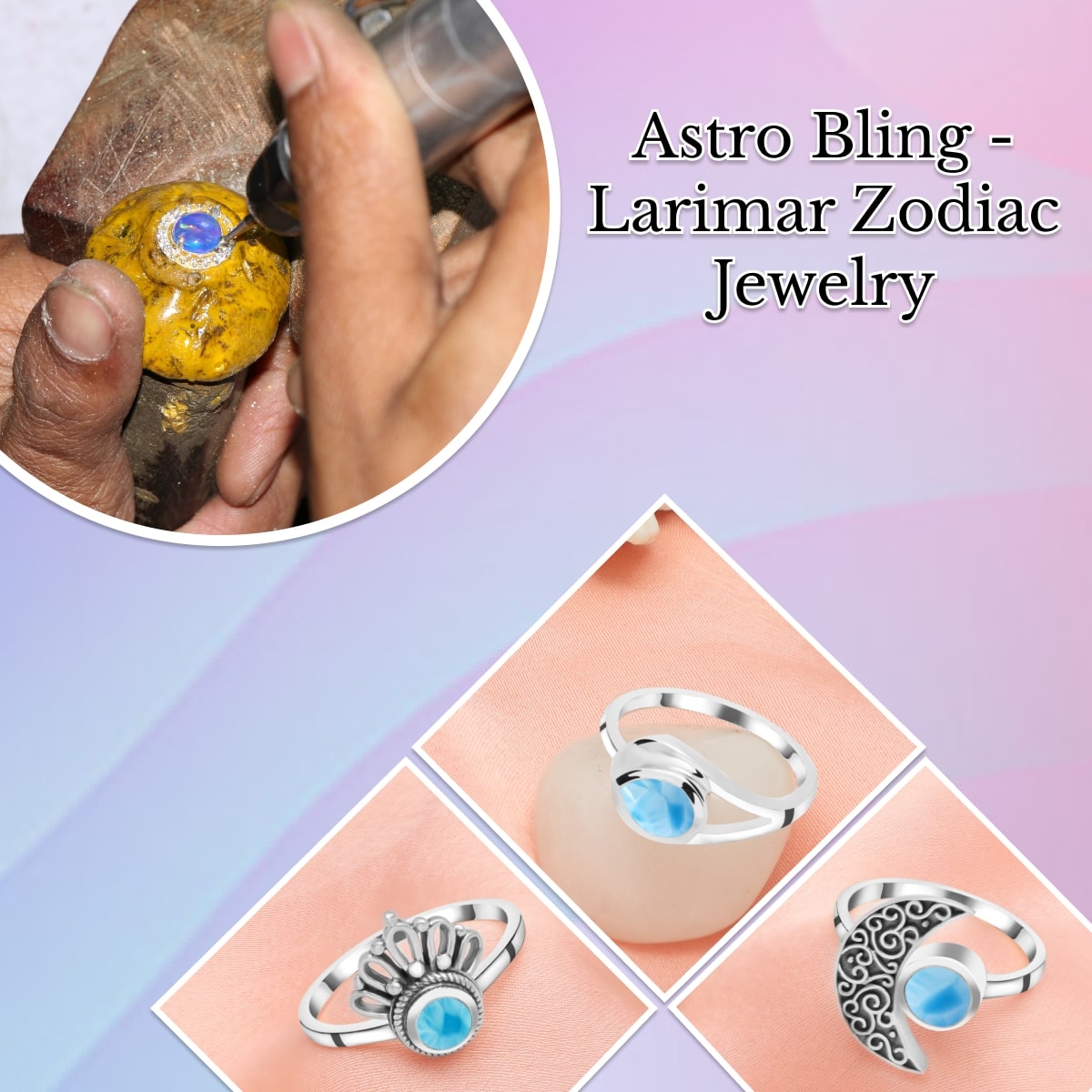 Zodiac Sign Jewelry with Larimar Zodiac Sign Jewelry with Larimar