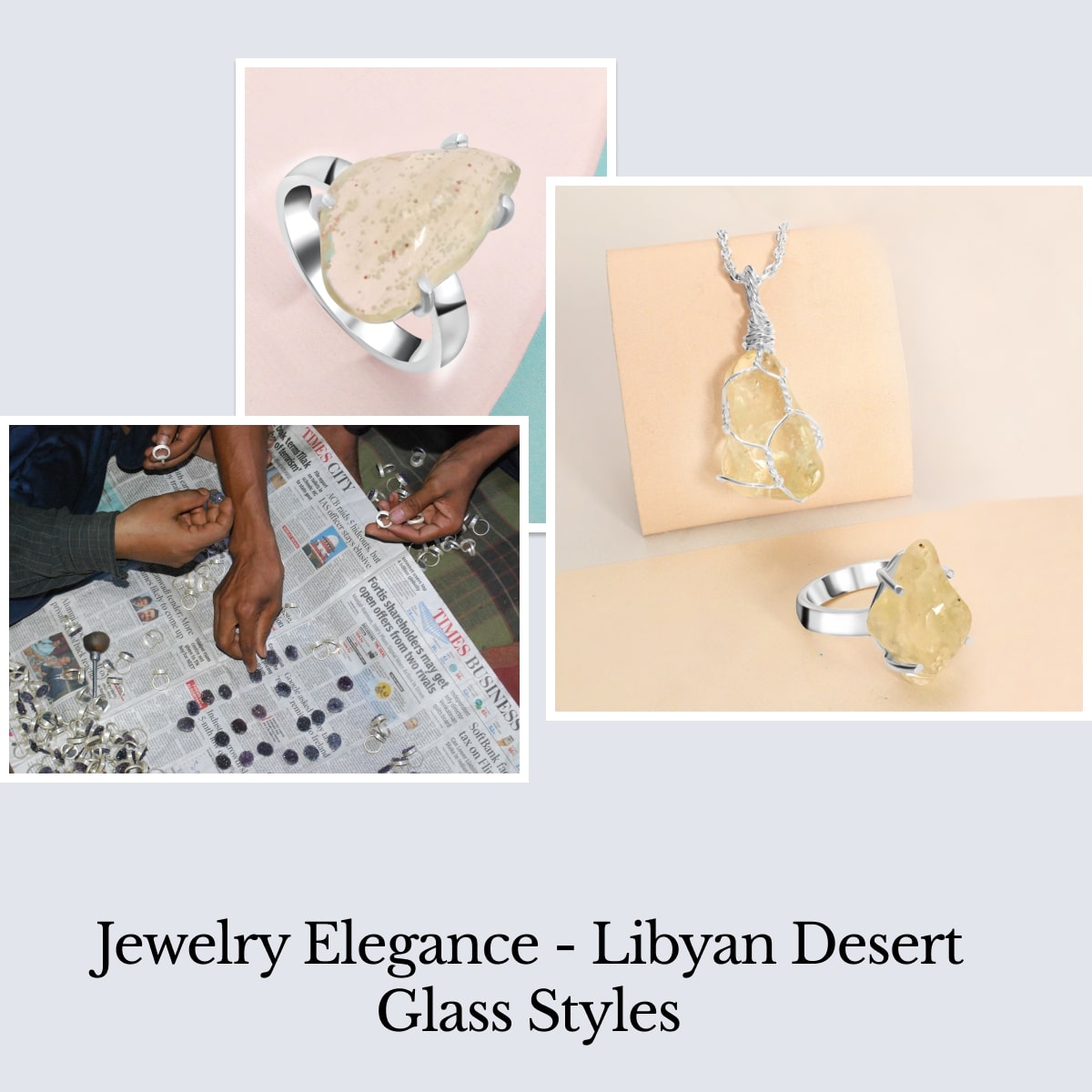 Libyan Desert Glass Jewelry Varieties