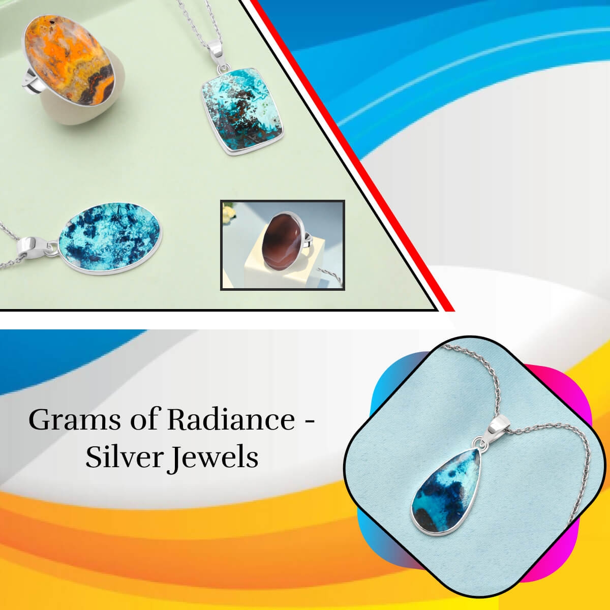 Buy Silver Gemstone Jewelry in Gram